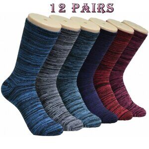 12 Pairs Womens Everbright Super Soft Light/Medium Weight Thickness Crew Socks